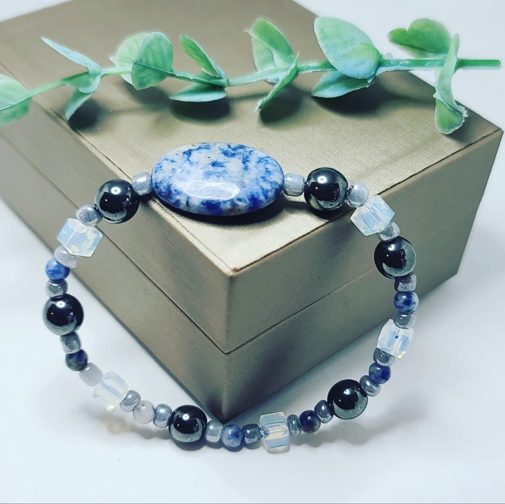 Sodalite, Hematite bracelet